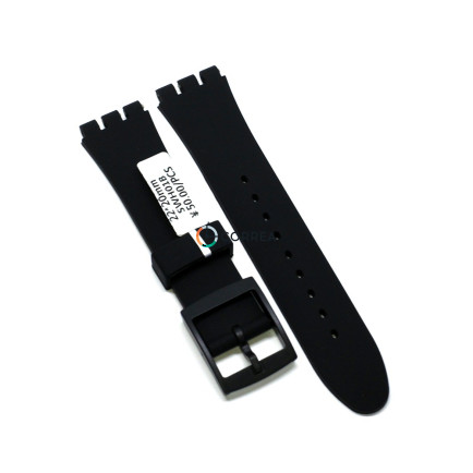 Каучуковый ремешок для часов Swatch SUO черный RKS-010 - 6